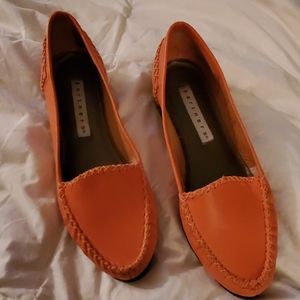 Orange loafers no wear